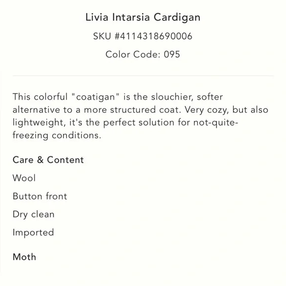 Anthropologie Moth Livia Intarsia Cardigan - Picture 11 of 11